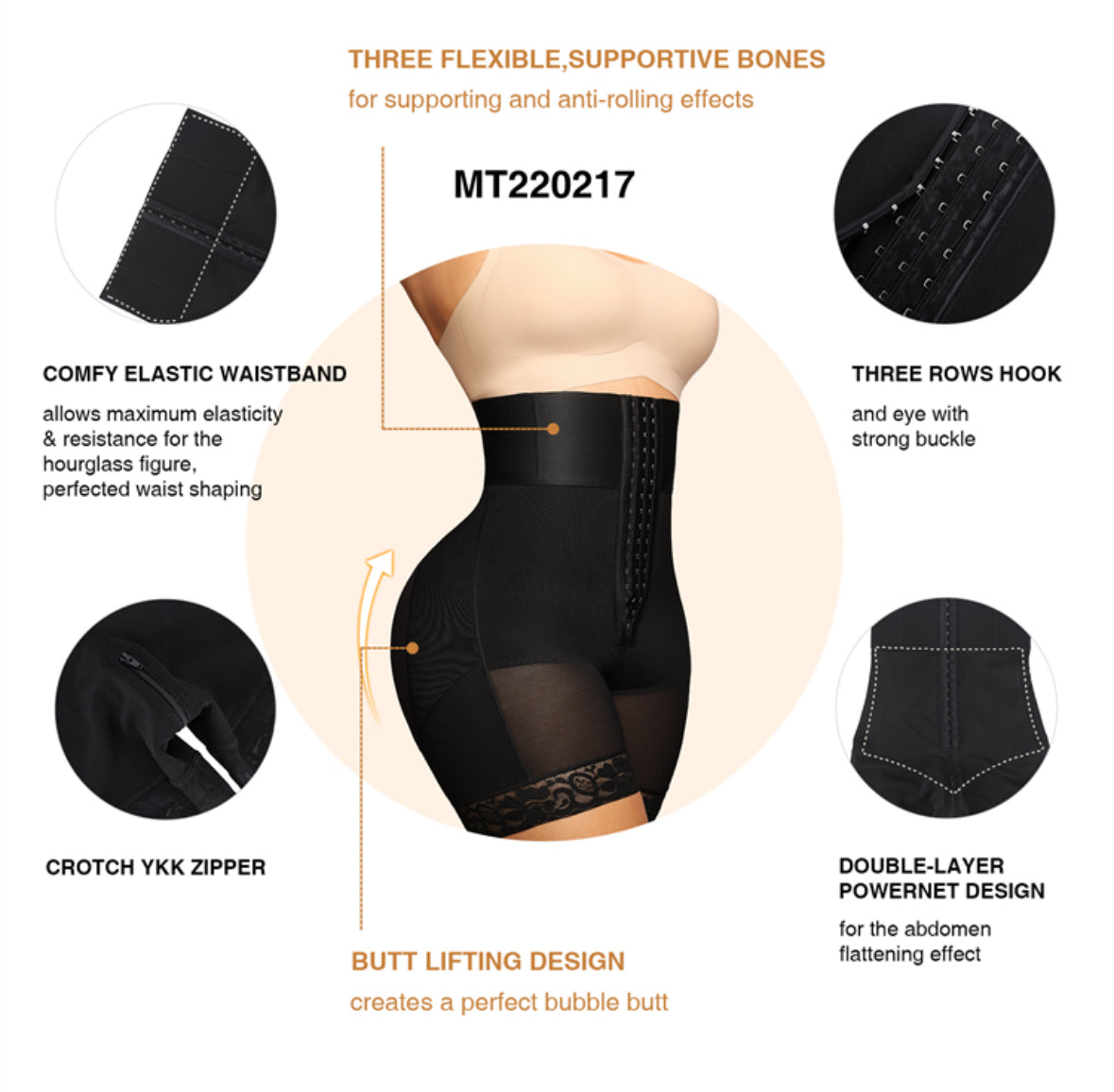 Powernet High Compression Zipper Faja Bodysuit - Panty - Wide