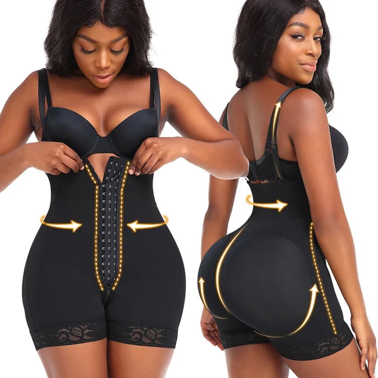 Aveibee Tummy Control She Waisted Body Shaper For Women Colombian Fajas  With Zipper And Open Bust Bodysuit From Ivmig, $29.82