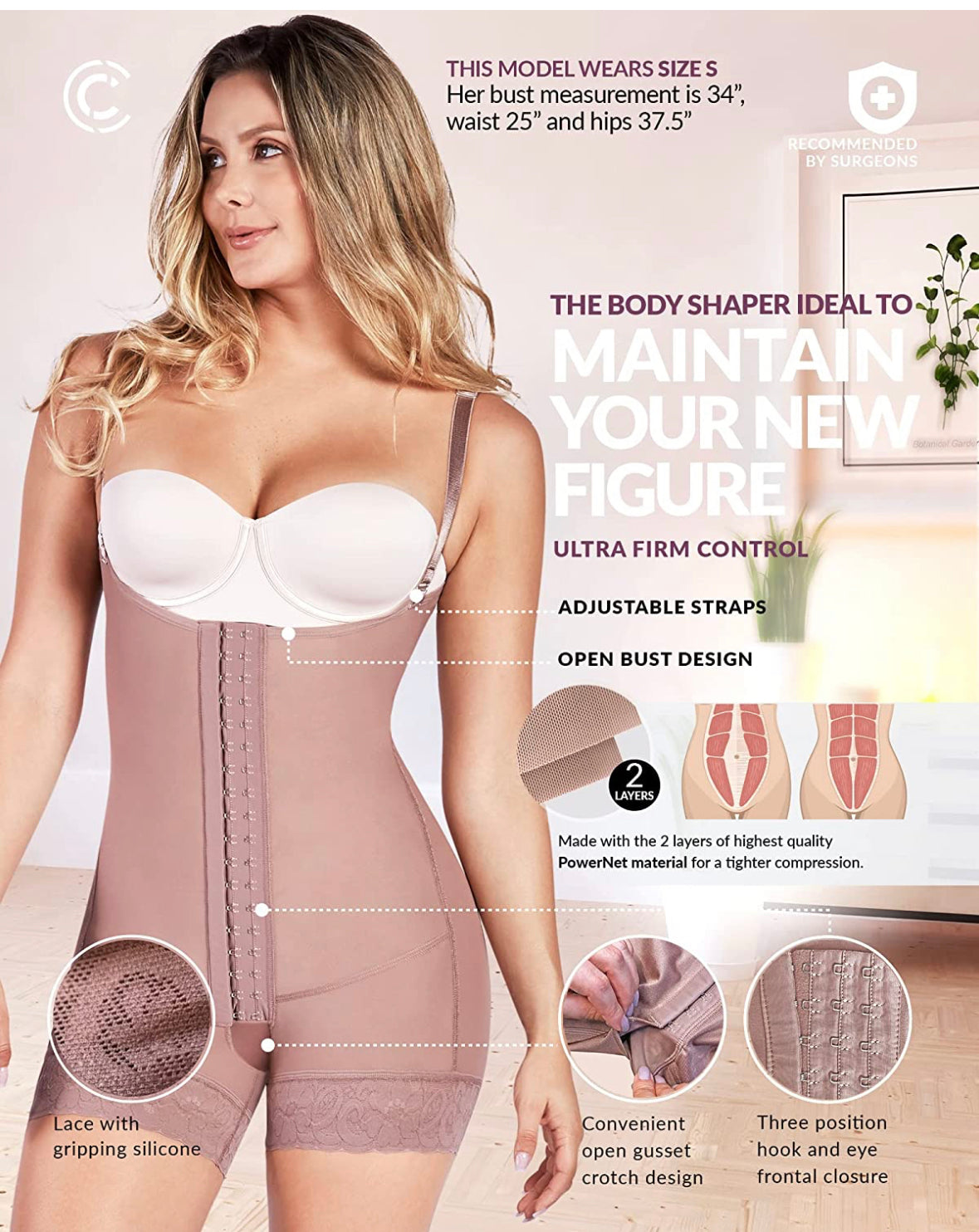 REF. 12007 Invisible Slim Shaper Open-bust High Back, Knee-length -  Moldeate World®