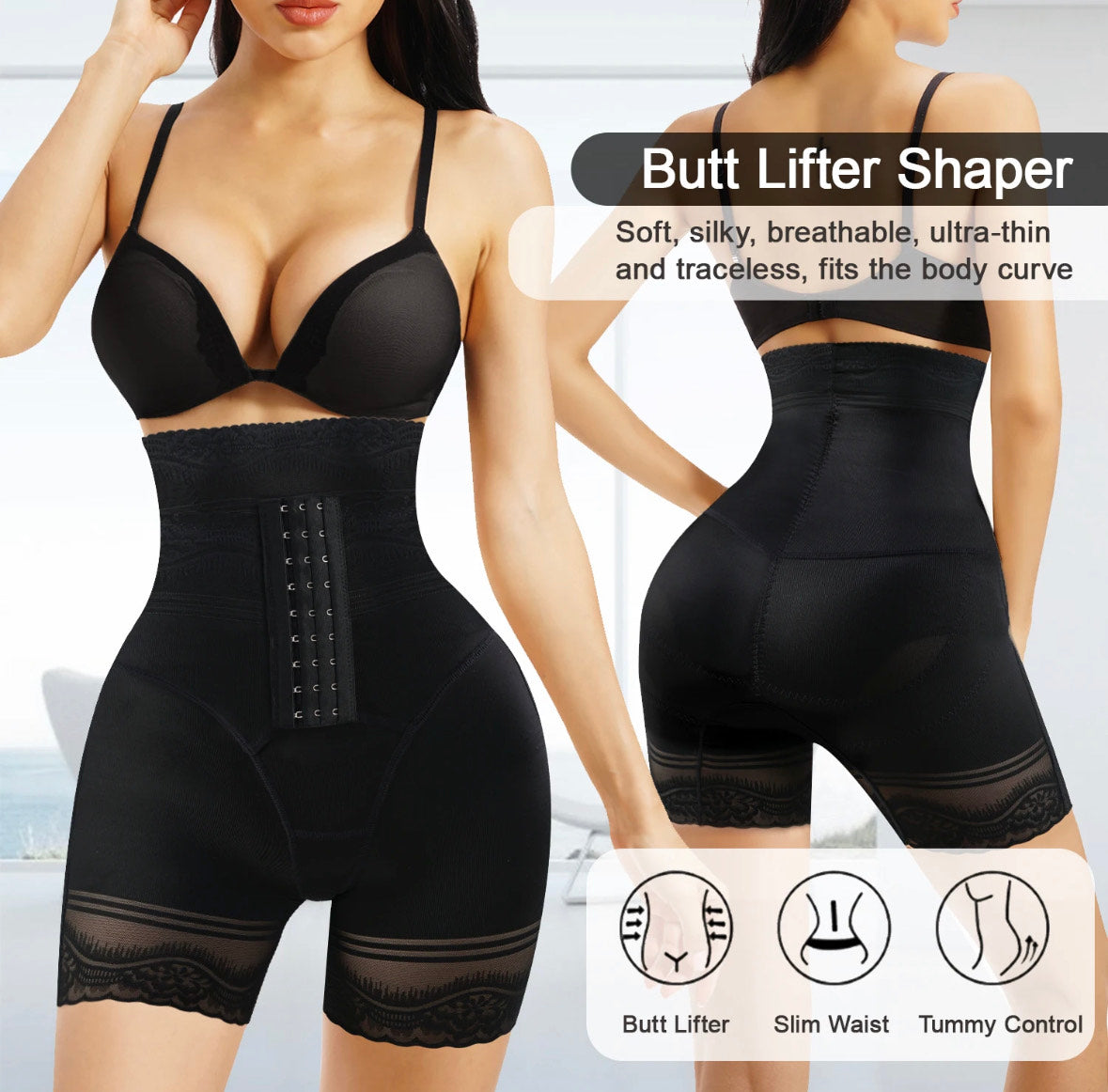 Girdle with Strapless Bra Womens Waist Training Bodysuit Double Abdominal  Full Body Shaper Lingerie Breathable Smooth Corset Top Control 